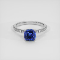 2.04 Ct. Blue Sapphire Ring, 18K White Gold 1