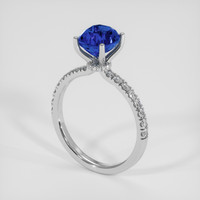 2.04 Ct. Blue Sapphire Ring, 18K White Gold 2