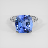 6.20 Ct. Blue Sapphire Ring, 18K White Gold 1