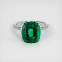 6.53 Ct. Emerald Ring, 18K White Gold 1