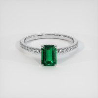 1.33 Ct. Emerald Ring, 18K White Gold 1