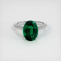 3.64 Ct. Emerald Ring, 18K White Gold 1