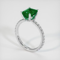 2.10 Ct. Emerald Ring, 18K White Gold 2