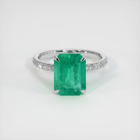 2.96 Ct. Emerald Ring, 18K White Gold 1