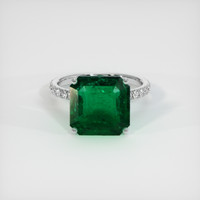 6.60 Ct. Emerald Ring, 18K White Gold 1