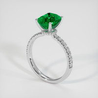 1.34 Ct. Emerald Ring, 18K White Gold 2