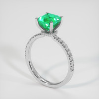 1.57 Ct. Emerald Ring, 18K White Gold 2