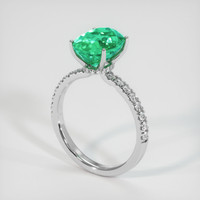 3.13 Ct. Emerald Ring, 18K White Gold 2