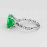 3.94 Ct. Emerald Ring, 18K White Gold 4