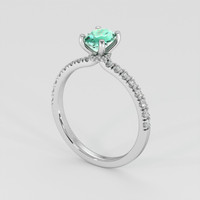0.58 Ct. Emerald Ring, 18K White Gold 2