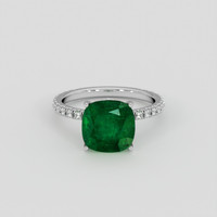 3.46 Ct. Emerald Ring, 18K White Gold 1