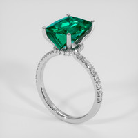 6.08 Ct. Bluish Green Tourmaline Ring, 18K White Gold 2