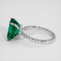 6.08 Ct. Bluish Green Tourmaline Ring, 18K White Gold 4