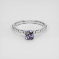 0.80 Ct. Purple Spinel Ring, 18K White Gold 1