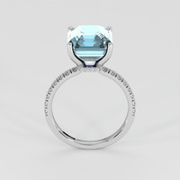 5.85 Ct. Blue Aquamarine Ring, 18K White Gold 3