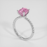 3.04 Ct. Pink Sapphire Ring, 18K White Gold 2