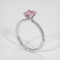 1.08 Ct. Pink Sapphire Ring, 18K White Gold 2