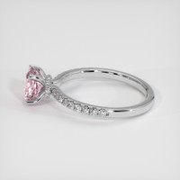 1.08 Ct. Pink Sapphire Ring, 18K White Gold 4
