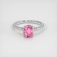 1.74 Ct. Padparadscha Sapphire Ring, 18K White Gold 1