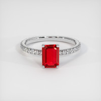 1.20 Ct. Ruby Ring, 18K White Gold 1