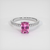 1.73 Ct. Pink Sapphire Ring, 18K White Gold 1