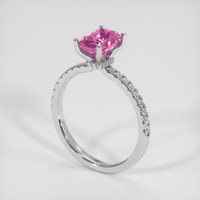 1.73 Ct. Pink Sapphire Ring, 18K White Gold 2