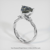 4.10 Ct. Bi Color Sapphire Ring, 18K White Gold 2