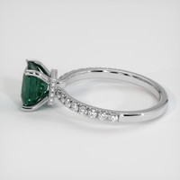 1.58 Ct. Bluish Green Sapphire Ring, 18K White Gold 4