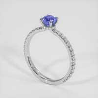 0.97 Ct. Purplish Blue Sapphire Ring, 18K White Gold 2