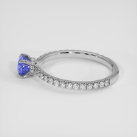 0.97 Ct. Purplish Blue Sapphire Ring, 18K White Gold 4