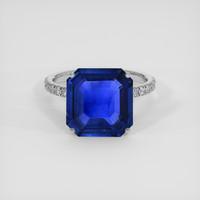 5.36 Ct. Blue Sapphire Ring, 18K White Gold 1