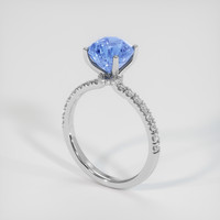 2.61 Ct. Blue Sapphire Ring, 18K White Gold 2