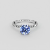 2.21 Ct. Blue Sapphire Ring, 18K White Gold 1