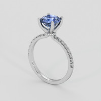 2.21 Ct. Blue Sapphire Ring, 18K White Gold 2