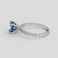 2.21 Ct. Blue Sapphire Ring, 18K White Gold 4