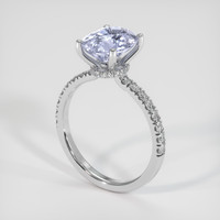3.01 Ct. Blue Sapphire Ring, 18K White Gold 2