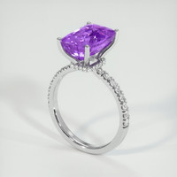 8.17 Ct. Purple Sapphire Ring, 18K White Gold 2