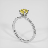 1.00 Ct. Yellow Sapphire Ring, 18K White Gold 2