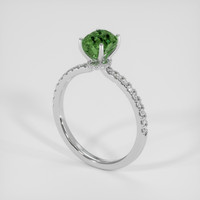 2.04 Ct. Green Sapphire Ring, 18K White Gold 2