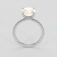 3.58 Ct. Peach Sapphire Ring, 18K White Gold 3
