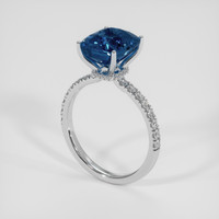4.62 Ct. Blue Sapphire Ring, 18K White Gold 2