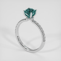 1.11 Ct. Bluish Green Sapphire Ring, 18K White Gold 2