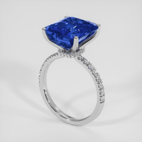 7.31 Ct. Blue Sapphire Ring, 18K White Gold 2