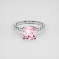 3.08 Ct. Pink Sapphire Ring, 18K White Gold 1