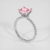 3.08 Ct. Pink Sapphire Ring, 18K White Gold 2
