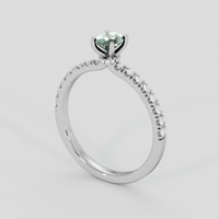 0.46 Ct. Bluish Green Sapphire Ring, 18K White Gold 2