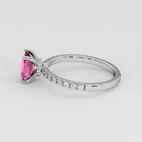 1.33 Ct. Pink Sapphire Ring, 18K White Gold 4