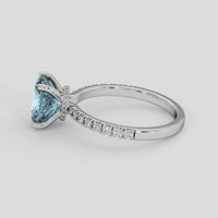2.28 Ct. Greyish Blue Sapphire Ring, 18K White Gold 4