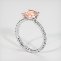 1.58 Ct. Padparadscha Sapphire Ring, 18K White Gold 2