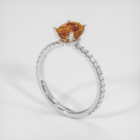 1.09 Ct. Orangish Brown Sapphire Ring, 18K White Gold 2